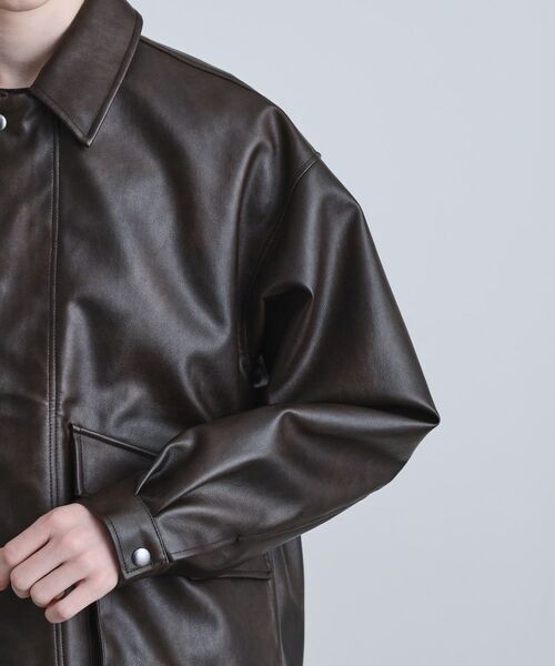tk.TAKEO KIKUCHI / ティーケー タケオキクチ レザーブルゾン・ジャケット | A－2シンセティックレザーブルゾン | 詳細19