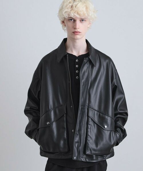 tk.TAKEO KIKUCHI / ティーケー タケオキクチ レザーブルゾン・ジャケット | A－2シンセティックレザーブルゾン | 詳細2