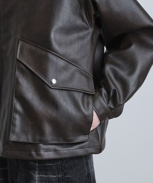 tk.TAKEO KIKUCHI / ティーケー タケオキクチ レザーブルゾン・ジャケット | A－2シンセティックレザーブルゾン | 詳細20