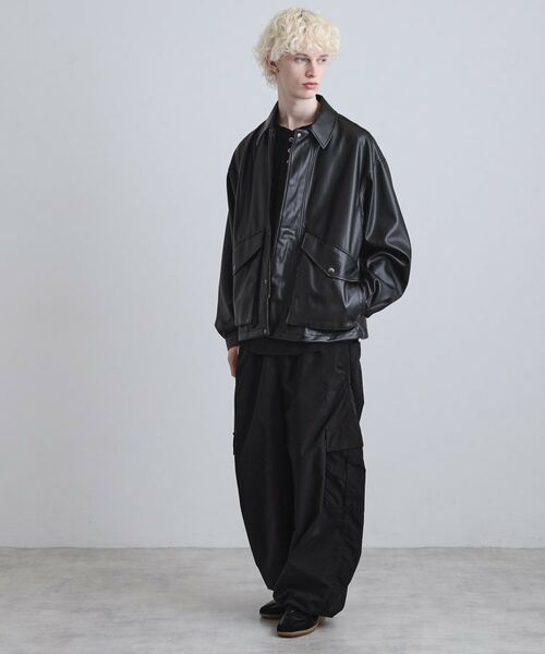 tk.TAKEO KIKUCHI / ティーケー タケオキクチ レザーブルゾン・ジャケット | A－2シンセティックレザーブルゾン | 詳細4