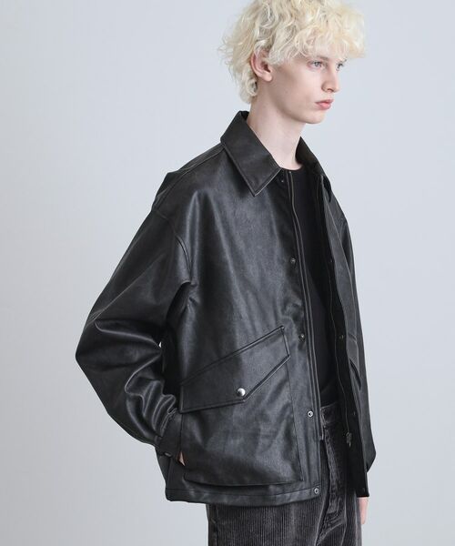 tk.TAKEO KIKUCHI / ティーケー タケオキクチ レザーブルゾン・ジャケット | A－2シンセティックレザーブルゾン | 詳細6