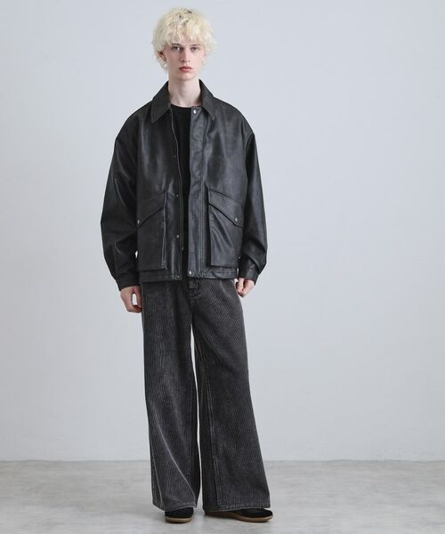 tk.TAKEO KIKUCHI / ティーケー タケオキクチ レザーブルゾン・ジャケット | A－2シンセティックレザーブルゾン | 詳細7