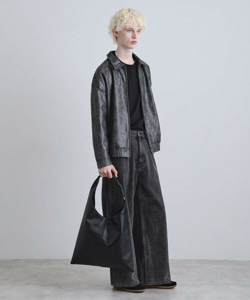 tk.TAKEO KIKUCHI / ティーケー タケオキクチ トートバッグ | 【牛革使用】リアルレザートラペゾイドバッグ | 詳細11