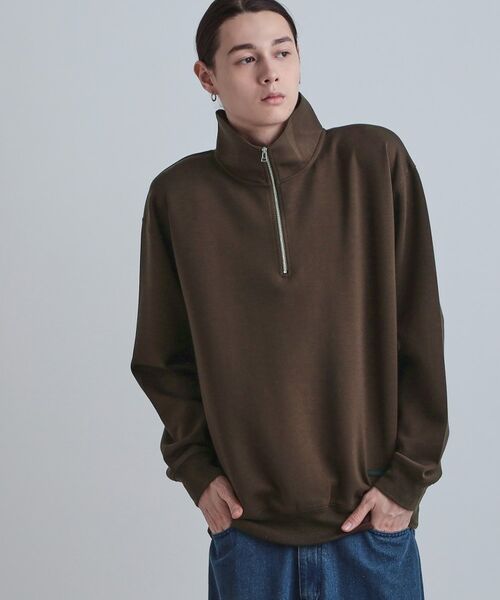 tk.TAKEO KIKUCHI / ティーケー タケオキクチ スウェット | ハーフジップスウェット（ブラウン(043)）
