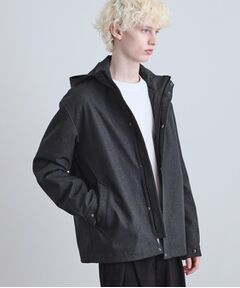 tk.TAKEO KIKUCHI / ティーケー タケオキクチ レザーブルゾン・ジャケット | 【3WAY】ウール調サキソニーフードブルゾン