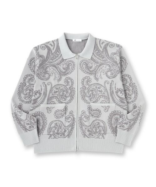 tk.TAKEO KIKUCHI / ティーケー タケオキクチ カーディガン・ボレロ | 【洗える】ペイズリージップカーディガン | 詳細1