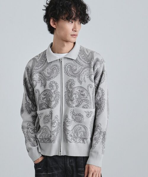 tk.TAKEO KIKUCHI / ティーケー タケオキクチ カーディガン・ボレロ | 【洗える】ペイズリージップカーディガン | 詳細2