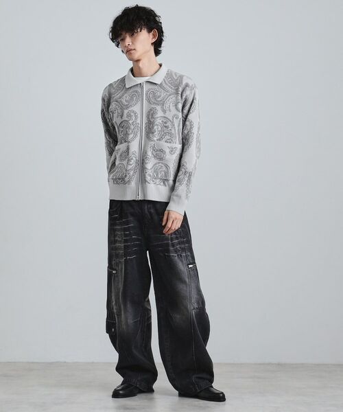 tk.TAKEO KIKUCHI / ティーケー タケオキクチ カーディガン・ボレロ | 【洗える】ペイズリージップカーディガン | 詳細4