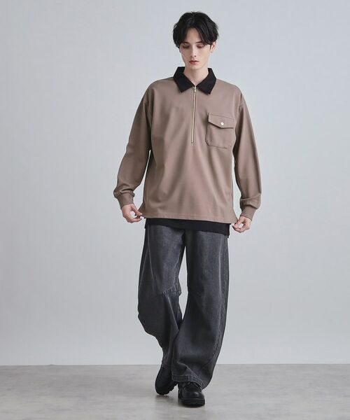 tk.TAKEO KIKUCHI / ティーケー タケオキクチ カットソー | ハードポンチハーフジップポロカットソー | 詳細12