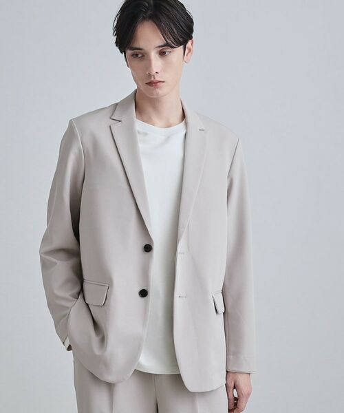 tk.TAKEO KIKUCHI / ティーケー タケオキクチ テーラードジャケット | 【セットアップ対応】360度ストレッチテーラードジャケット(ライトグレー(011))