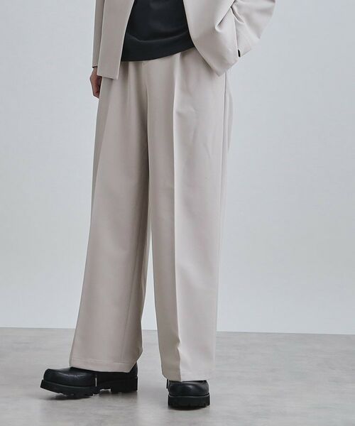 tk.TAKEO KIKUCHI / ティーケー タケオキクチ パンツ | 【セットアップ対応】360度ストレッチ ワイドストレートパンツ(ライトグレー(011))