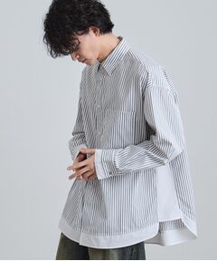 tk.TAKEO KIKUCHI / ティーケー タケオキクチ シャツ・ブラウス | レイヤードストライプシャツ