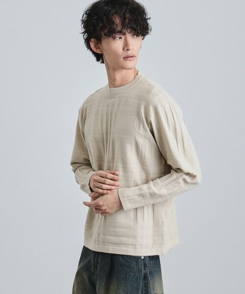 tk.TAKEO KIKUCHI / ティーケー タケオキクチ ニット・セーター | シャドーチェックニット | 詳細1