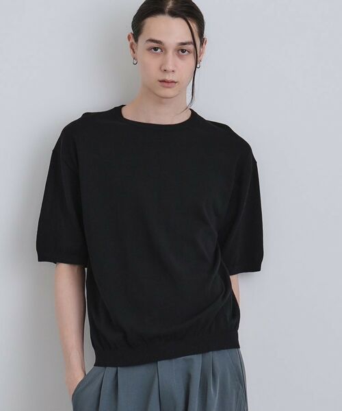 tk.TAKEO KIKUCHI / ティーケー タケオキクチ ニット・セーター | スムースタッチニット(ブラック(019))