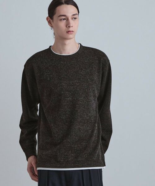 tk.TAKEO KIKUCHI / ティーケー タケオキクチ カットソー | ブークレプルオーバー(チャコールグレー(014))