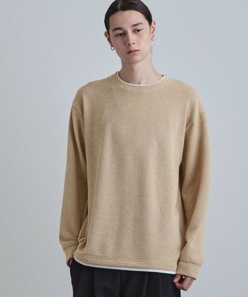 tk.TAKEO KIKUCHI / ティーケー タケオキクチ カットソー | ブークレプルオーバー(ベージュ(052))