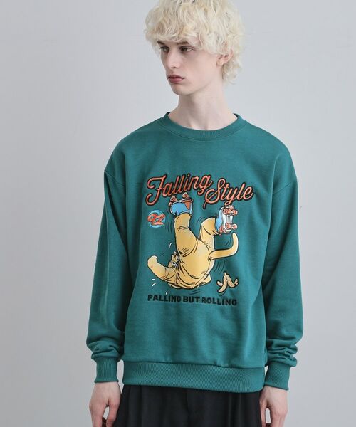 tk.TAKEO KIKUCHI / ティーケー タケオキクチ スウェット | ポップ刺繍スウェット（グリーン(024)）