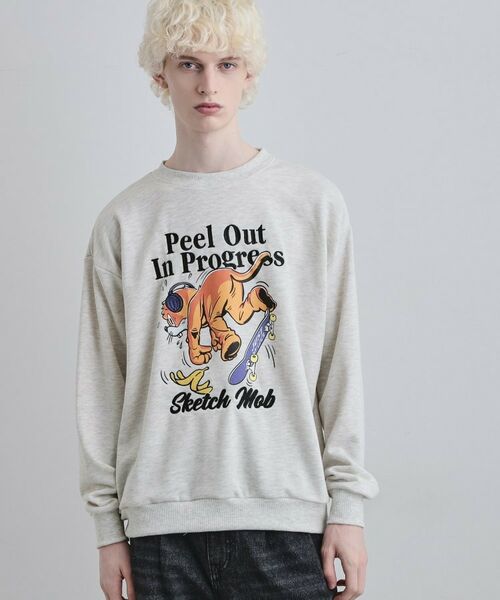 tk.TAKEO KIKUCHI / ティーケー タケオキクチ スウェット | ポップ刺繍スウェット（グレー(712)）