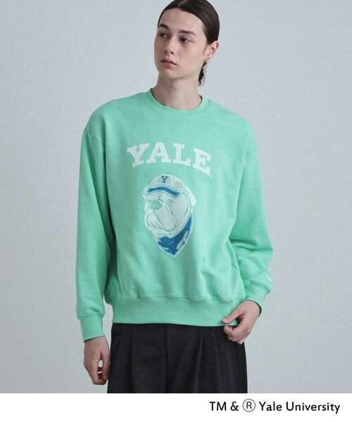 tk.TAKEO KIKUCHI / ティーケー タケオキクチ スウェット | YALEフロッキースウェット（グリーン(022)）