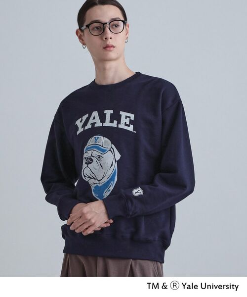 tk.TAKEO KIKUCHI / ティーケー タケオキクチ スウェット | YALEフロッキースウェット（ネイビー(094)）