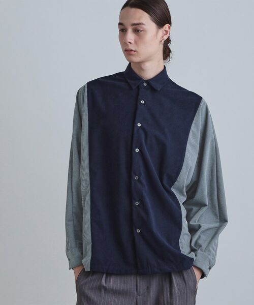tk.TAKEO KIKUCHI / ティーケー タケオキクチ シャツ・ブラウス | コーデュロイドルマンシャツ（ネイビー(094)）