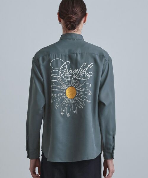 tk.TAKEO KIKUCHI / ティーケー タケオキクチ シャツ・ブラウス | バックデイジー刺繍シャツ | 詳細15