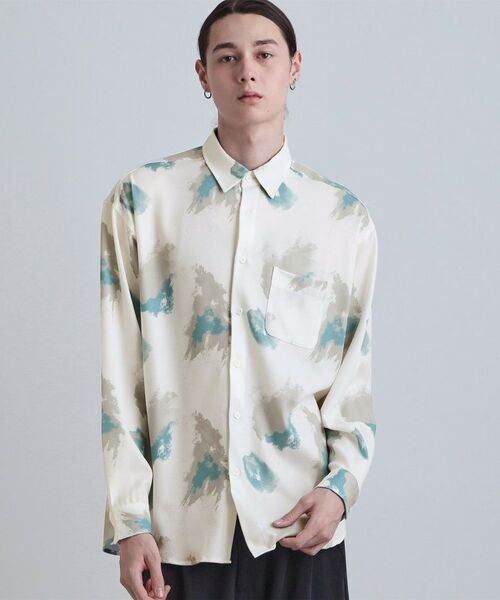 tk.TAKEO KIKUCHI / ティーケー タケオキクチ シャツ・ブラウス | スモークブラープリントシャツ | 詳細1