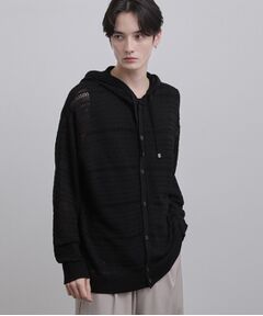 tk.TAKEO KIKUCHI / ティーケー タケオキクチ ニット・セーター | パターンドメッシュニットパーカー