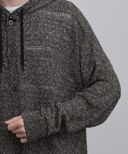 tk.TAKEO KIKUCHI / ティーケー タケオキクチ ニット・セーター | パターンドメッシュニットパーカー | 詳細15