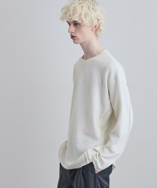 tk.TAKEO KIKUCHI / ティーケー タケオキクチ カットソー | アルチザンカットフクレジャカードカットソー（ホワイト(001)）