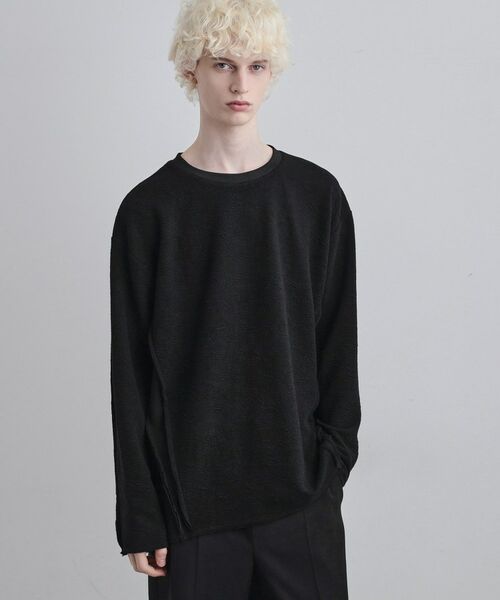 tk.TAKEO KIKUCHI / ティーケー タケオキクチ カットソー | アルチザンカットフクレジャカードカットソー（ブラック(019)）