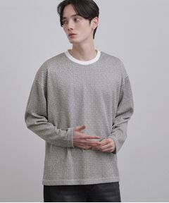 tk.TAKEO KIKUCHI / ティーケー タケオキクチ カットソー | スプリングツイードライクプリントカットソー