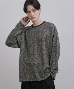 tk.TAKEO KIKUCHI / ティーケー タケオキクチ カットソー | スプリングツイードライクプリントカットソー