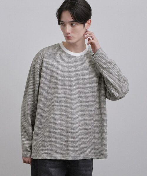 tk.TAKEO KIKUCHI / ティーケー タケオキクチ カットソー | スプリングツイードライクプリントカットソー | 詳細2