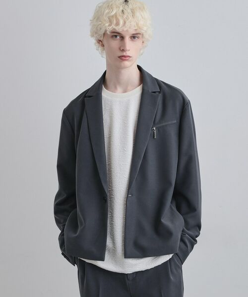 tk.TAKEO KIKUCHI / ティーケー タケオキクチ テーラードジャケット | 【セットアップ対応】クロップドジャケット（グレー(012)）