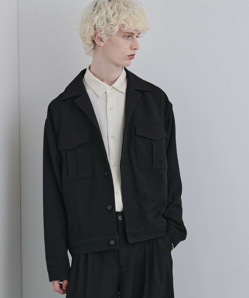 tk.TAKEO KIKUCHI / ティーケー タケオキクチ レザーブルゾン・ジャケット | オフィサージャケット（ブラック(019)）