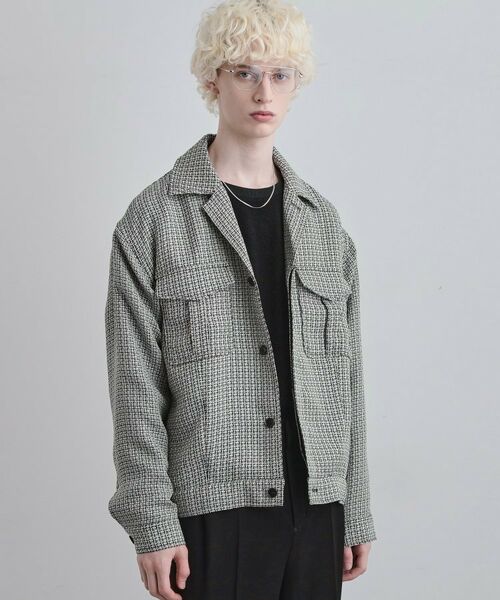 tk.TAKEO KIKUCHI / ティーケー タケオキクチ レザーブルゾン・ジャケット | オフィサージャケット（グレー(412)）