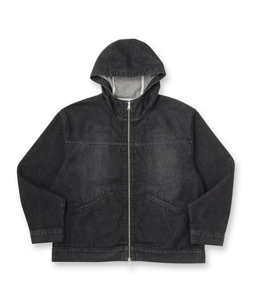tk.TAKEO KIKUCHI / ティーケー タケオキクチ レザーブルゾン・ジャケット | 【セットアップ対応】デニムフードブルゾン | 詳細1