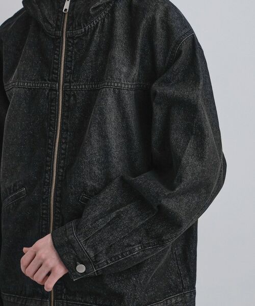 tk.TAKEO KIKUCHI / ティーケー タケオキクチ レザーブルゾン・ジャケット | 【セットアップ対応】デニムフードブルゾン | 詳細14