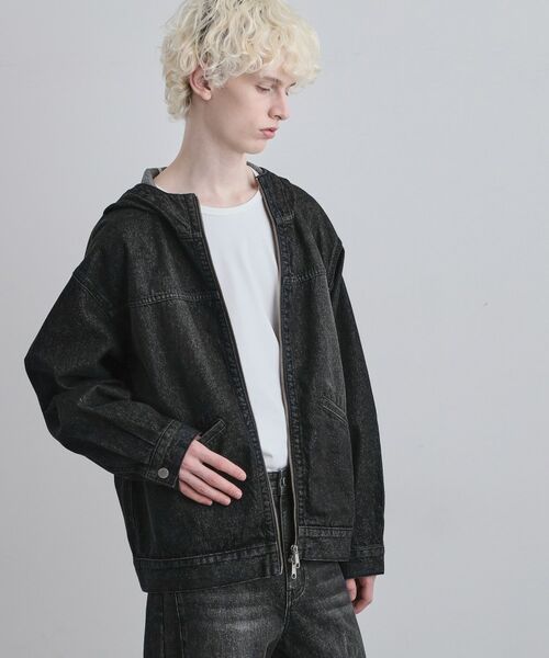 tk.TAKEO KIKUCHI / ティーケー タケオキクチ レザーブルゾン・ジャケット | 【セットアップ対応】デニムフードブルゾン | 詳細2