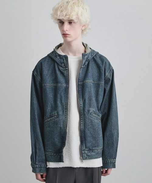 tk.TAKEO KIKUCHI / ティーケー タケオキクチ レザーブルゾン・ジャケット | 【セットアップ対応】デニムフードブルゾン | 詳細6