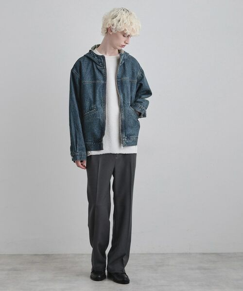 tk.TAKEO KIKUCHI / ティーケー タケオキクチ レザーブルゾン・ジャケット | 【セットアップ対応】デニムフードブルゾン | 詳細8