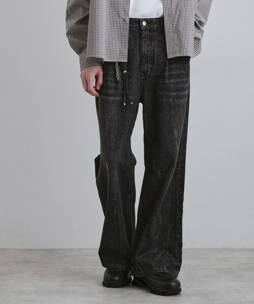 tk.TAKEO KIKUCHI / ティーケー タケオキクチ デニムパンツ | ワイドストレートレッグデニム（ブラック(019)）