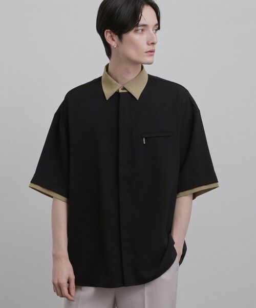 tk.TAKEO KIKUCHI / ティーケー タケオキクチ シャツ・ブラウス | クレリックシャツ（ブラック(519)）