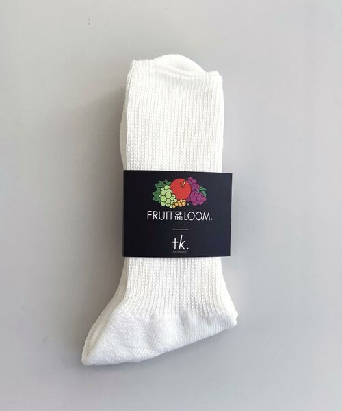 tk.TAKEO KIKUCHI / ティーケー タケオキクチ ソックス | 【別注】FRUIT OF THE LOOM ルーズフィットソックス（ホワイト(001)）