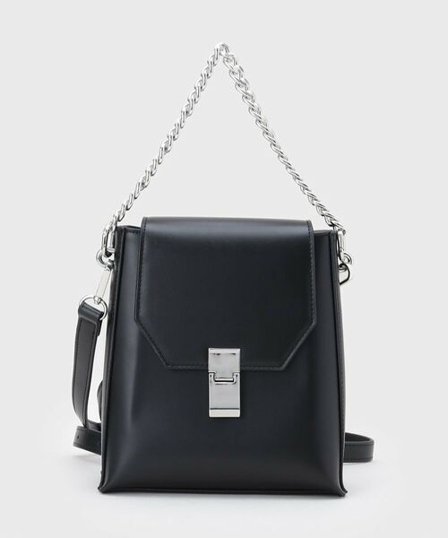 tk.TAKEO KIKUCHI / ティーケー タケオキクチ ショルダーバッグ | 2WAYチェーンフラップショルダーバッグ（ブラック(019)）