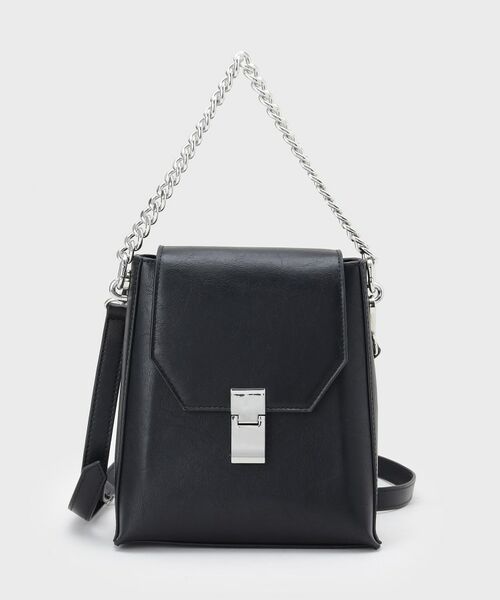 tk.TAKEO KIKUCHI / ティーケー タケオキクチ ショルダーバッグ | 2WAYチェーンフラップショルダーバッグ（ブラック(119)）