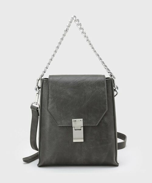 tk.TAKEO KIKUCHI / ティーケー タケオキクチ ショルダーバッグ | 2WAYチェーンフラップショルダーバッグ（グレー(212)）