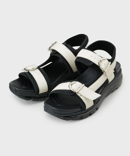 tk.TAKEO KIKUCHI / ティーケー タケオキクチ サンダル | クリアソールダブルベルトサンダル | 詳細1