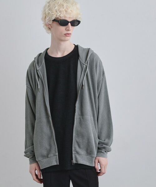 tk.TAKEO KIKUCHI / ティーケー タケオキクチ パーカー | ヴィンテージワッフルジップパーカー（ライトグレー(011)）